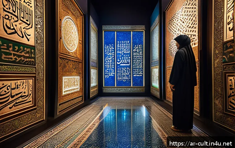 문화예술사 자격증의 국제적 효용성 - A culturally rich museum interior scene in an Arab country, showcasing traditional artifacts and anc...